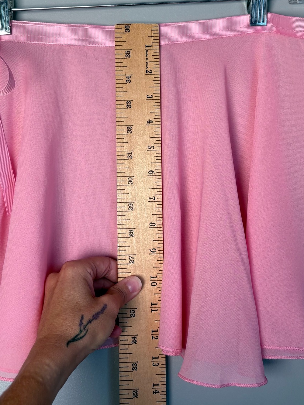 Pink Chiffon Ballet Wrap Skirt Sheer Tie Waist Dance Costume Skirt Youth XL/WS - Picture 3 of 5